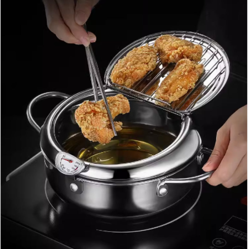 GoldenNest™ - Schlaue Fritteuse mit Abtropfdeckel