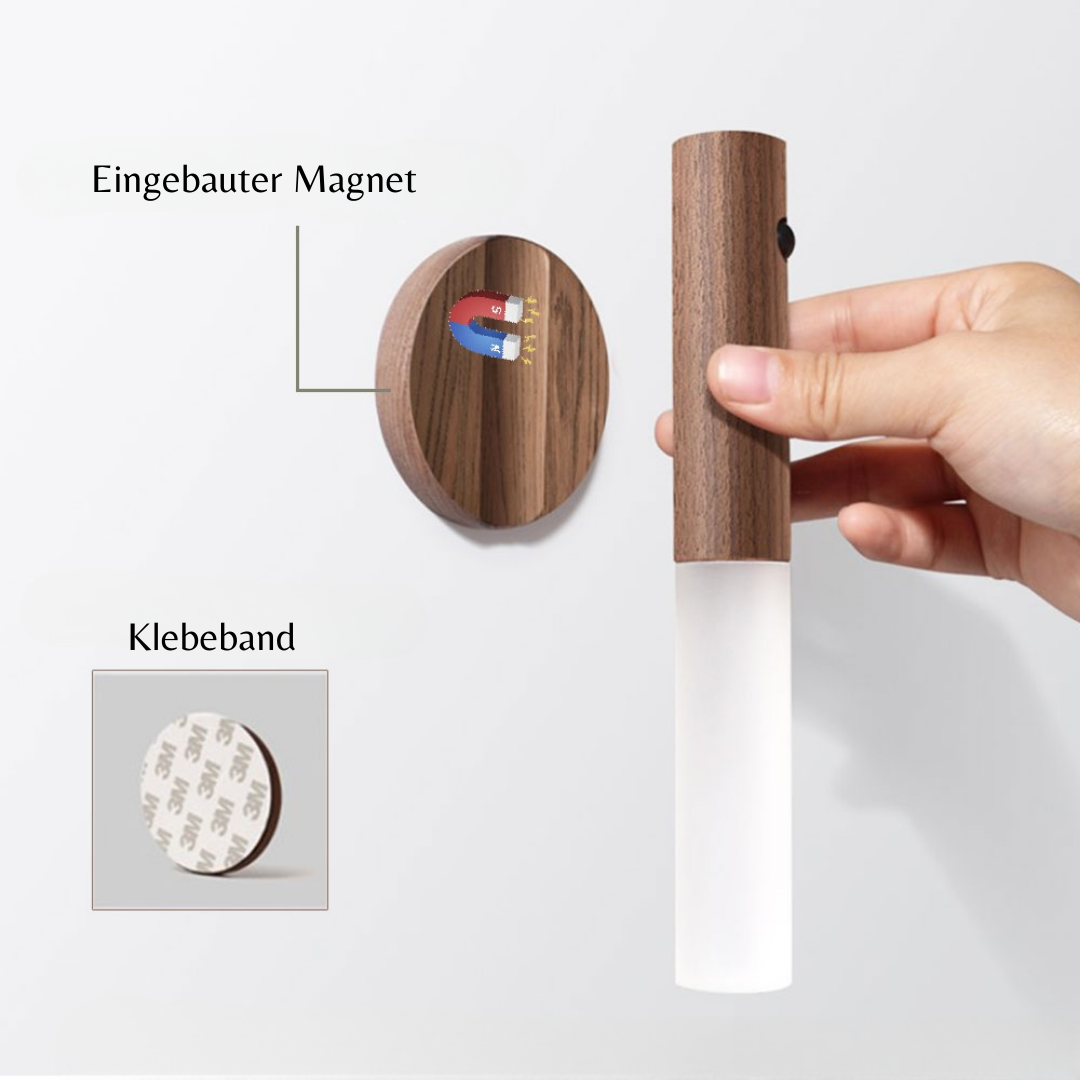 GlowLite™ Magnetische LED-Leuchte aus Holz