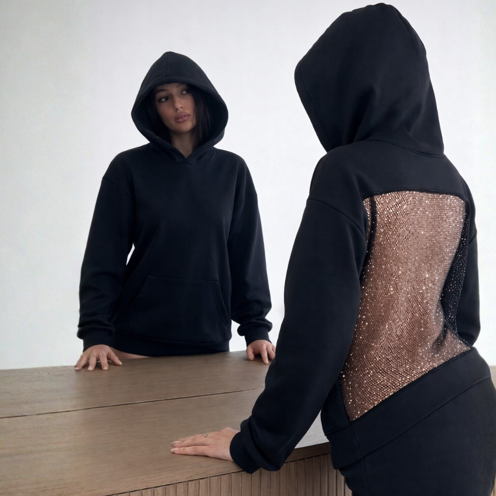 StarWear™ - Glitzernder Stern-Aufnäher-Hoodie
