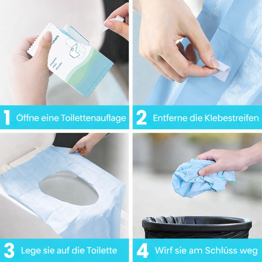 SeatShield™ - Einweg Toilettensitzbezüge (10 Stück)