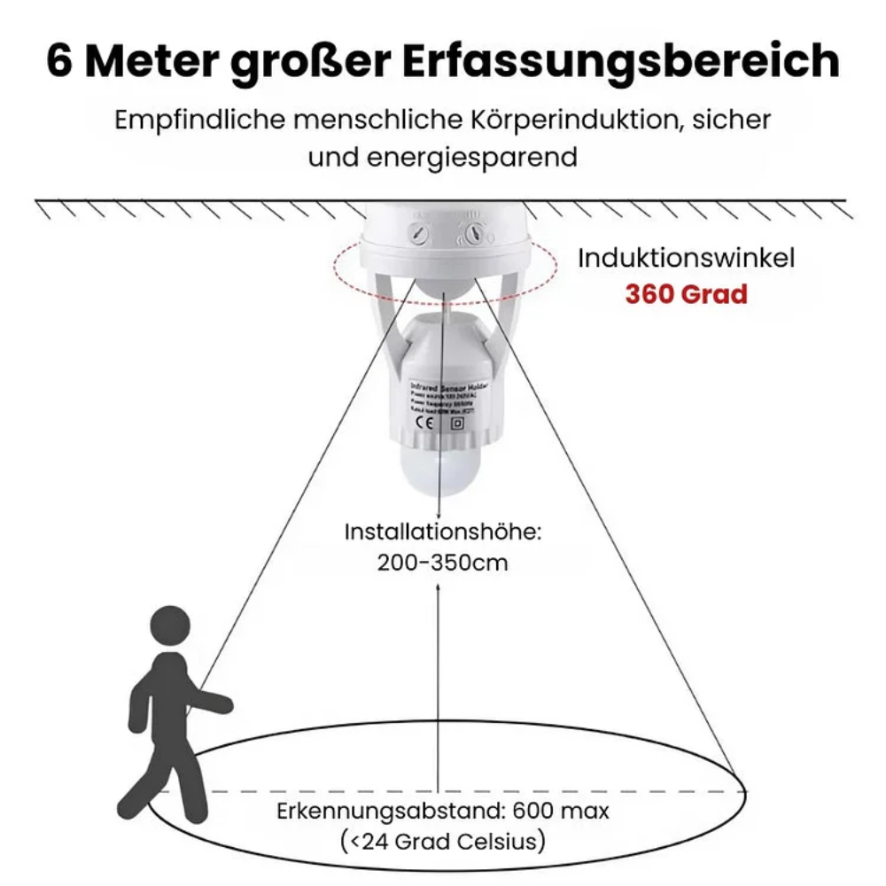 Lumora™ - Bewegungsmelder Glühbirnen-Adapter