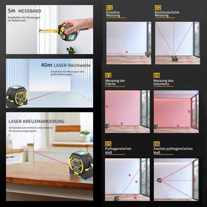 MeasurePro™ | 3-in-1-Laser-Entfernungsmesser