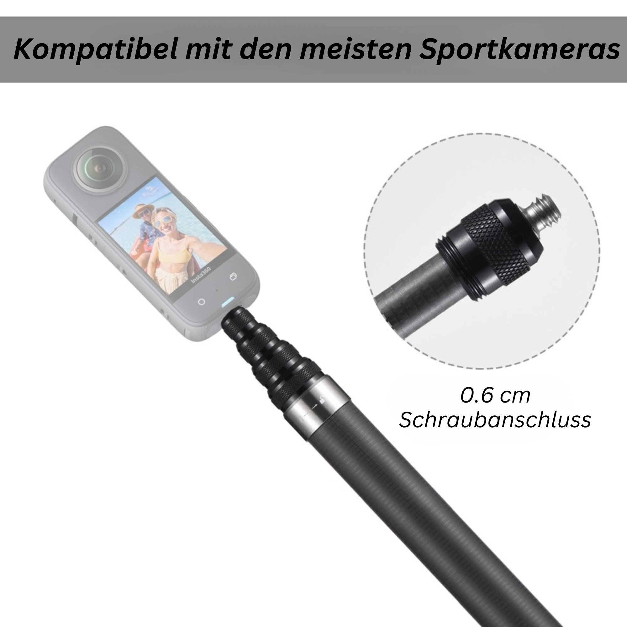 InstaFlair™️ I Unsichtbarer verlängerter Selfie-Stick für insta360
