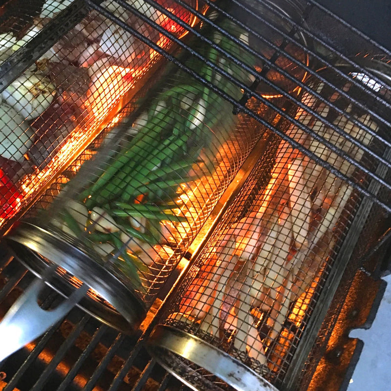 RollGrill™ - Rollender Grillkorb (2 Stück)