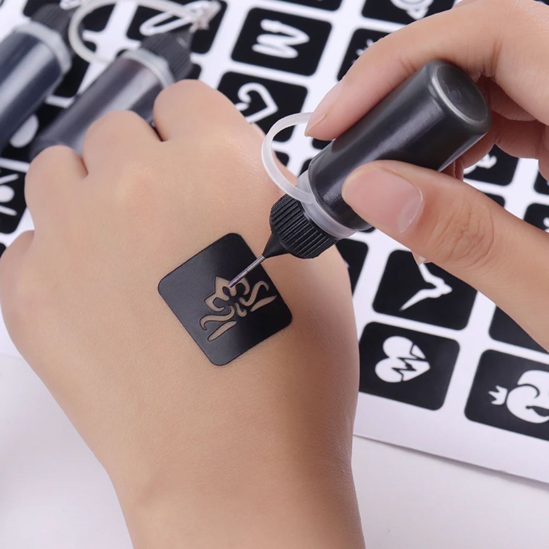 TattoStamps™ Temporäre Tattoo Flüssigkeit und Vorlagen (1+1 Satz GRATIS)