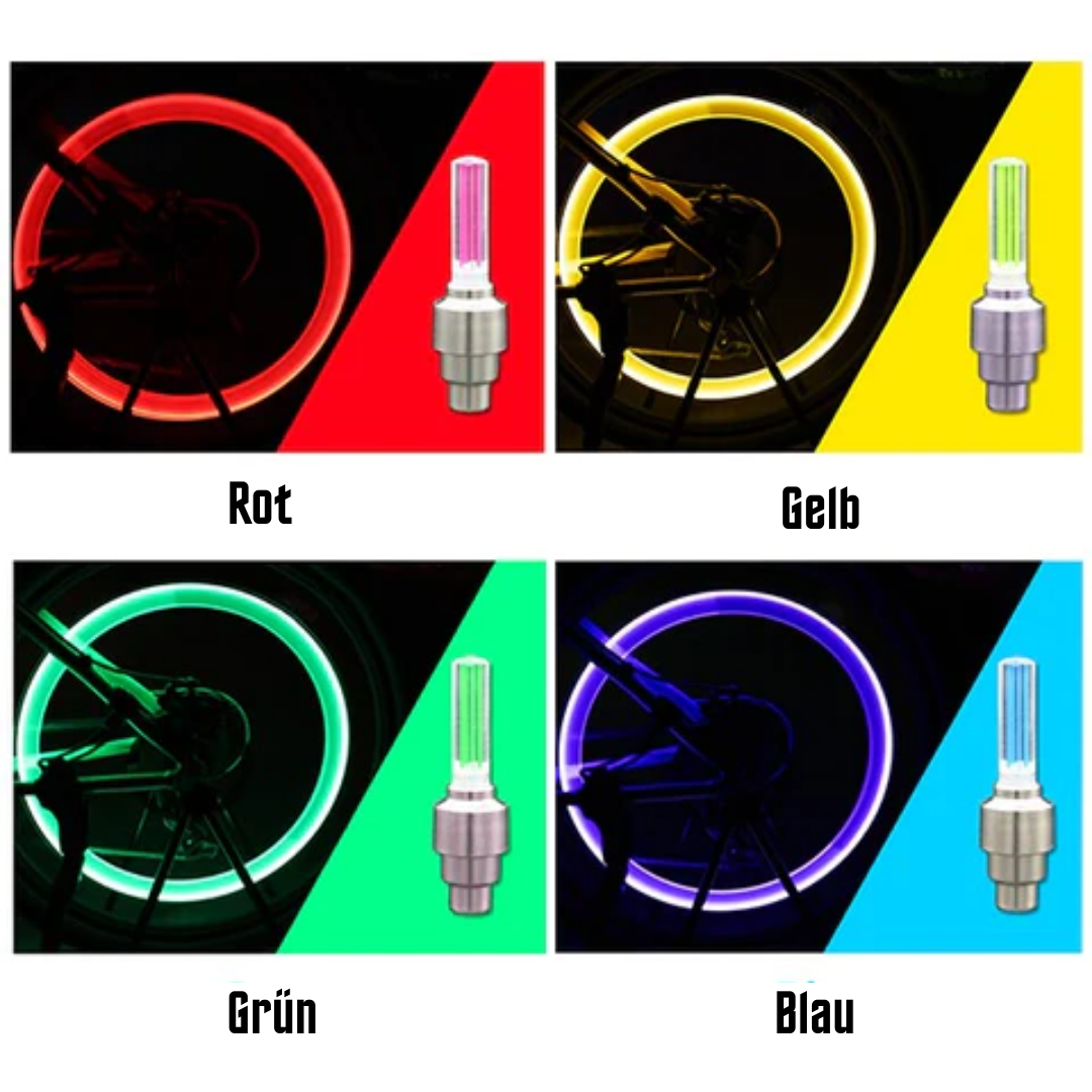 GlowWheels™ LED-Licht für Reifenventil (2+2 GRATIS)
