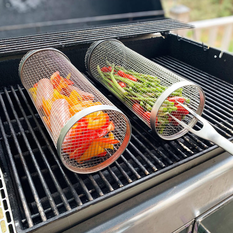 RollGrill™ - Rollender Grillkorb (2 Stück)