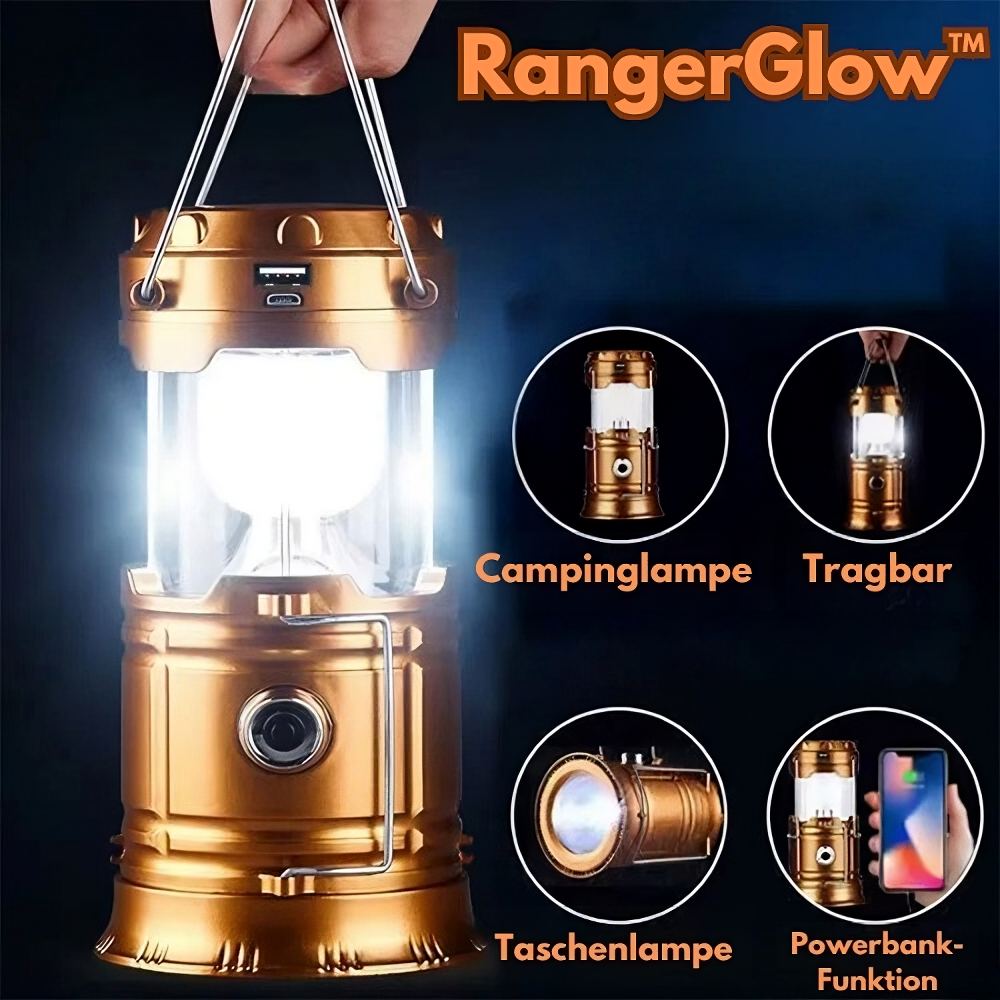 RangerGlow™ - Tragbare Solar-Campinglampe