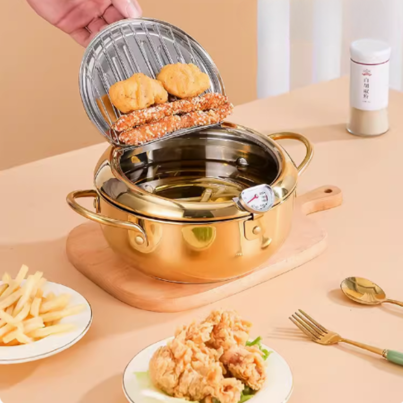 GoldenNest™ - Schlaue Fritteuse mit Abtropfdeckel