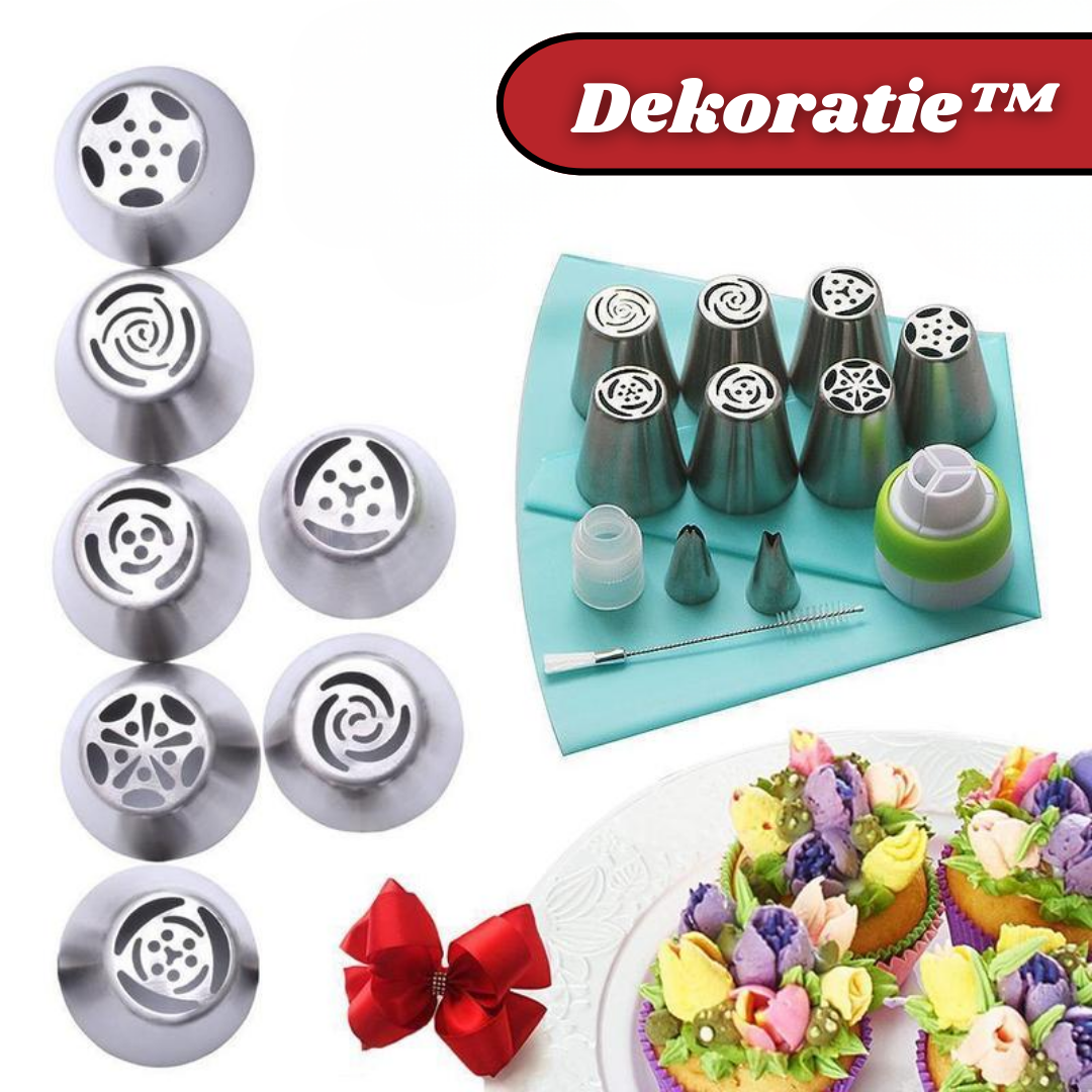 Dekoratie™ - Spritztüllen Set aus Edelstahl