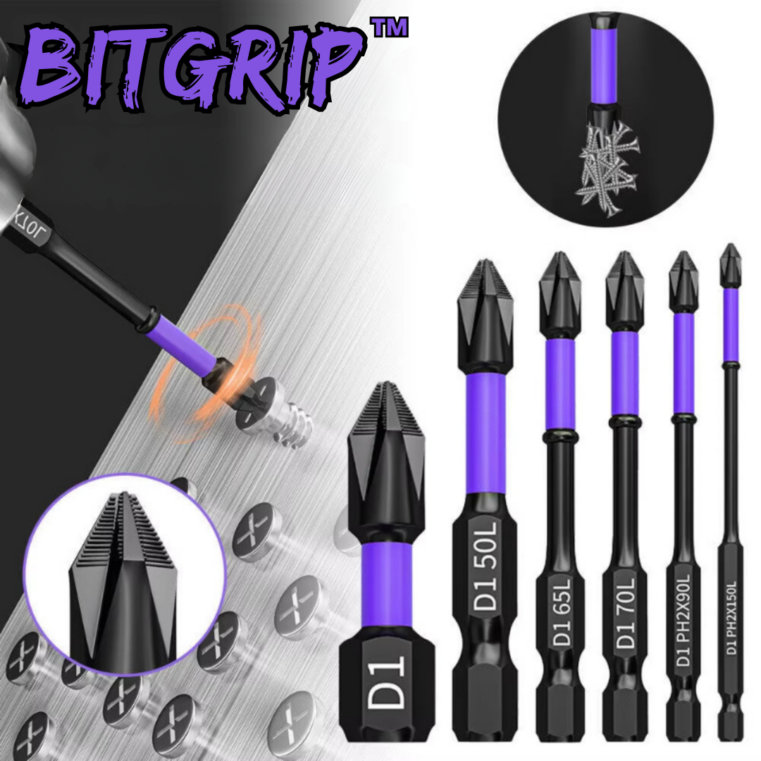 BitGrip™ - Anti-Rutsch-Schraubenbit (Satz von 6)