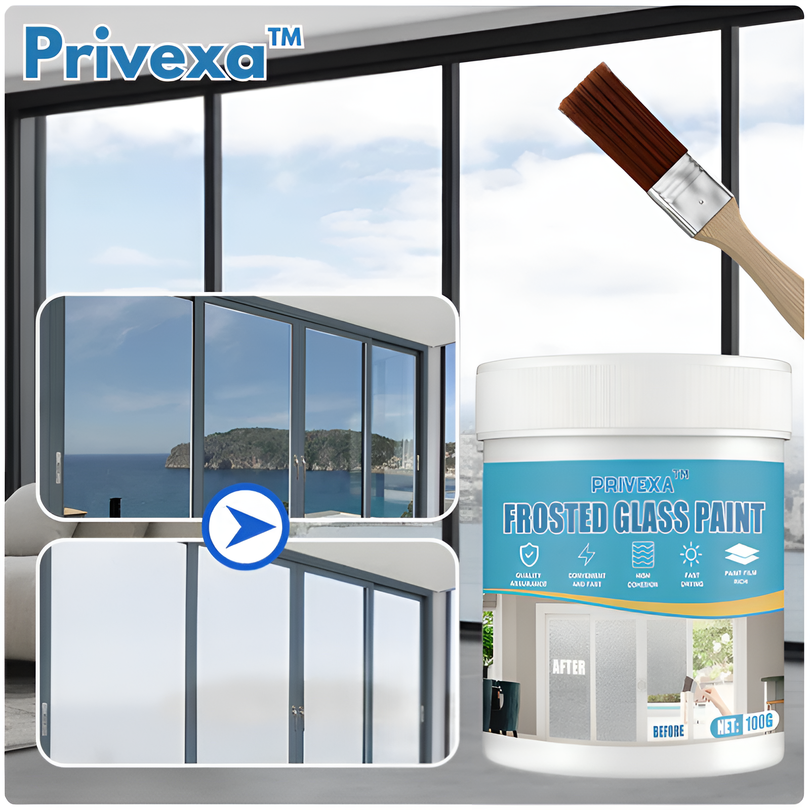 Privexa™ - Milchglas-Fensterfarbe für Privatsphäre