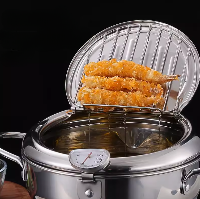 GoldenNest™ - Schlaue Fritteuse mit Abtropfdeckel