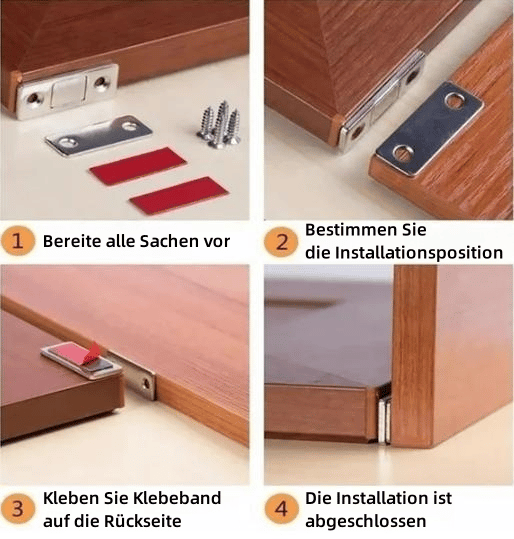 InvisiLock™ | Ultradünne Unsichtbare Schranktürmagnete (4er-Satz)