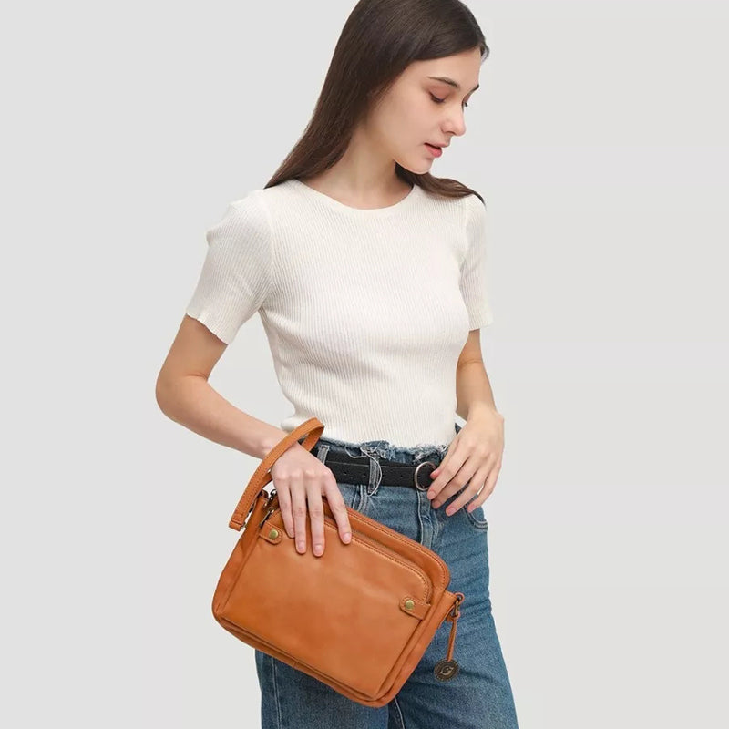 CrossBag™ - Dreilagige Crossbody Tasche Aus Leder