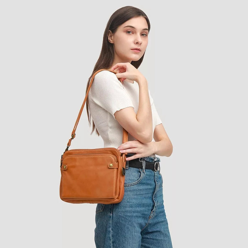 CrossBag™ - Dreilagige Crossbody Tasche Aus Leder