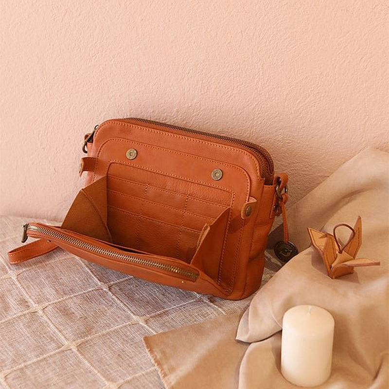 CrossBag™ - Dreilagige Crossbody Tasche Aus Leder