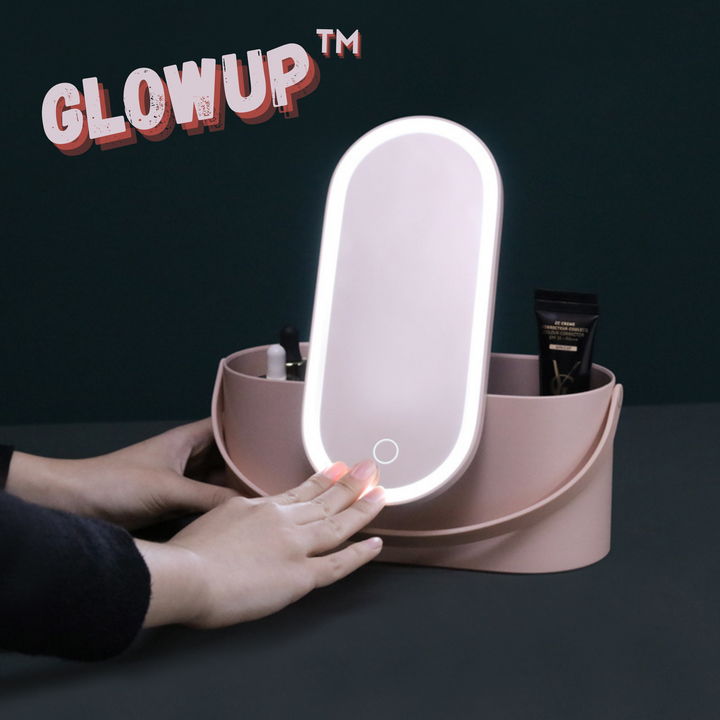 Glowup™ `Reise-Schminkkoffer mit drehbarem Spiegel