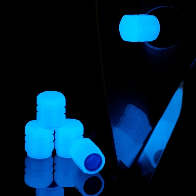 GlowCaps™ - Universelle fluoreszierende Reifenventilkappen (Satz von 4 Stück)
