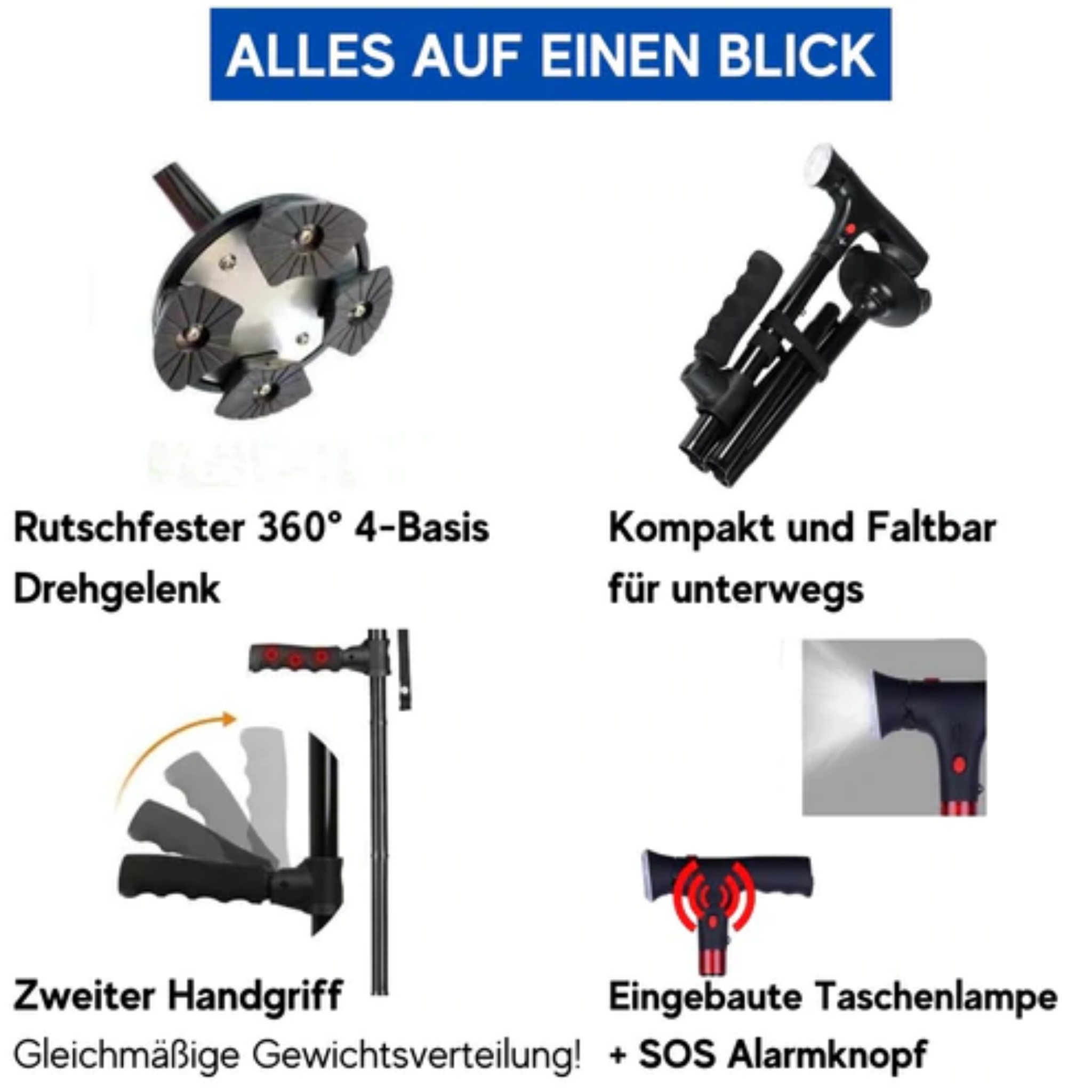 Walk Support™ Der sicherste Gehstock der Welt