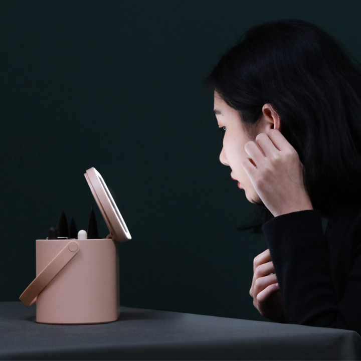 Glowup™ `Reise-Schminkkoffer mit drehbarem Spiegel