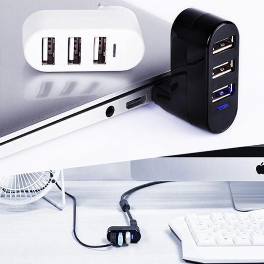 Multi Port™ Multifunktionaler Mini drehbarer 3-Port USB-Anschluss