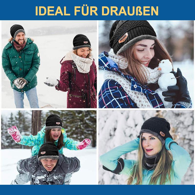 WarmProtect™ - Warme Strickmütze mit Schal Gestrickt & Fleece Set (1+1 GRATIS)