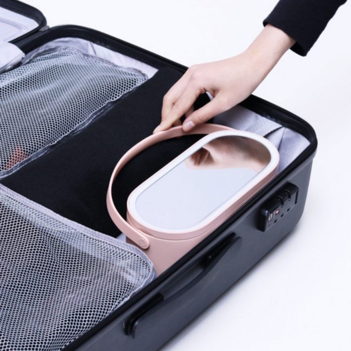 Glowup™ `Reise-Schminkkoffer mit drehbarem Spiegel