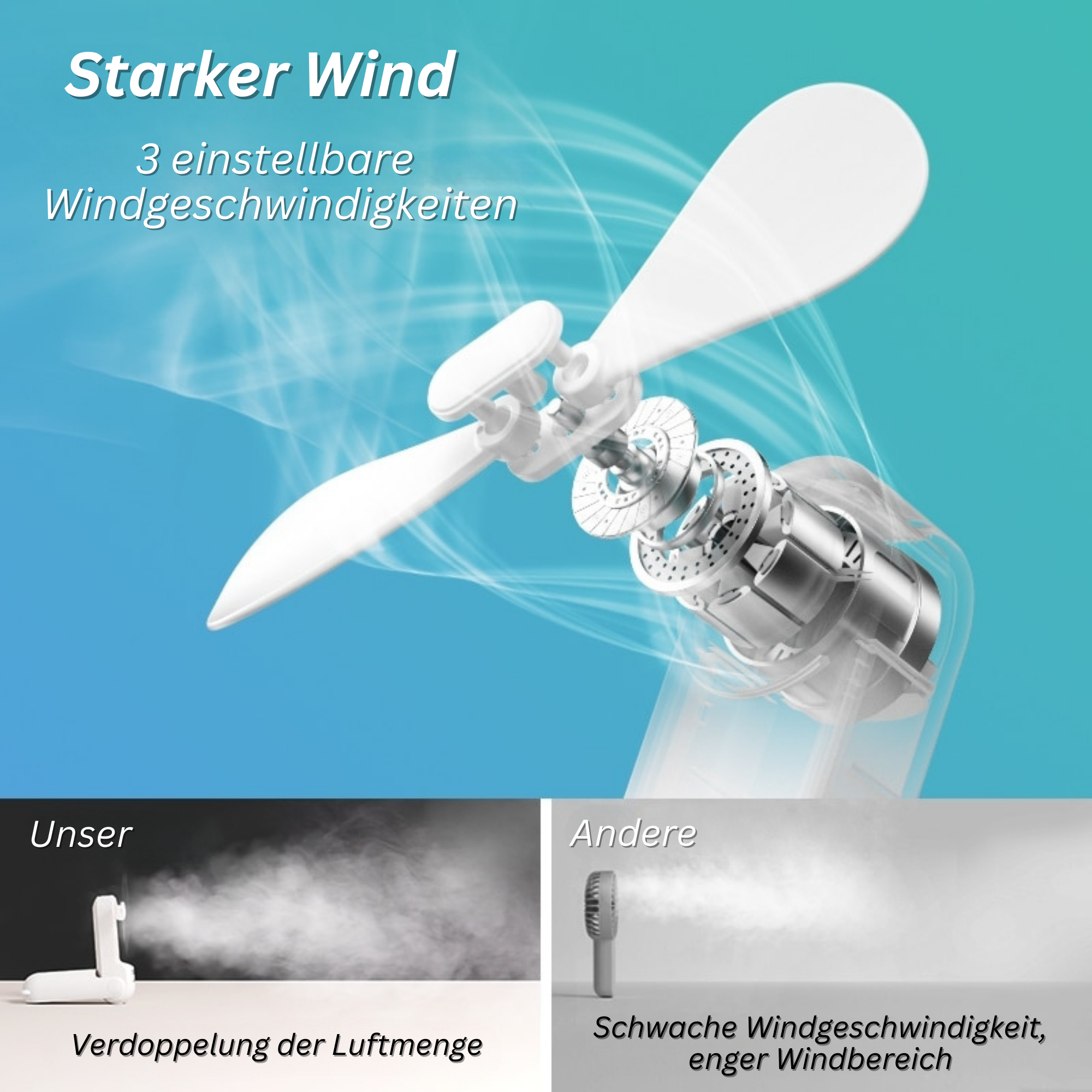 Jisulife™️ I 3 in 1 tragbarer Mini-Ventilator