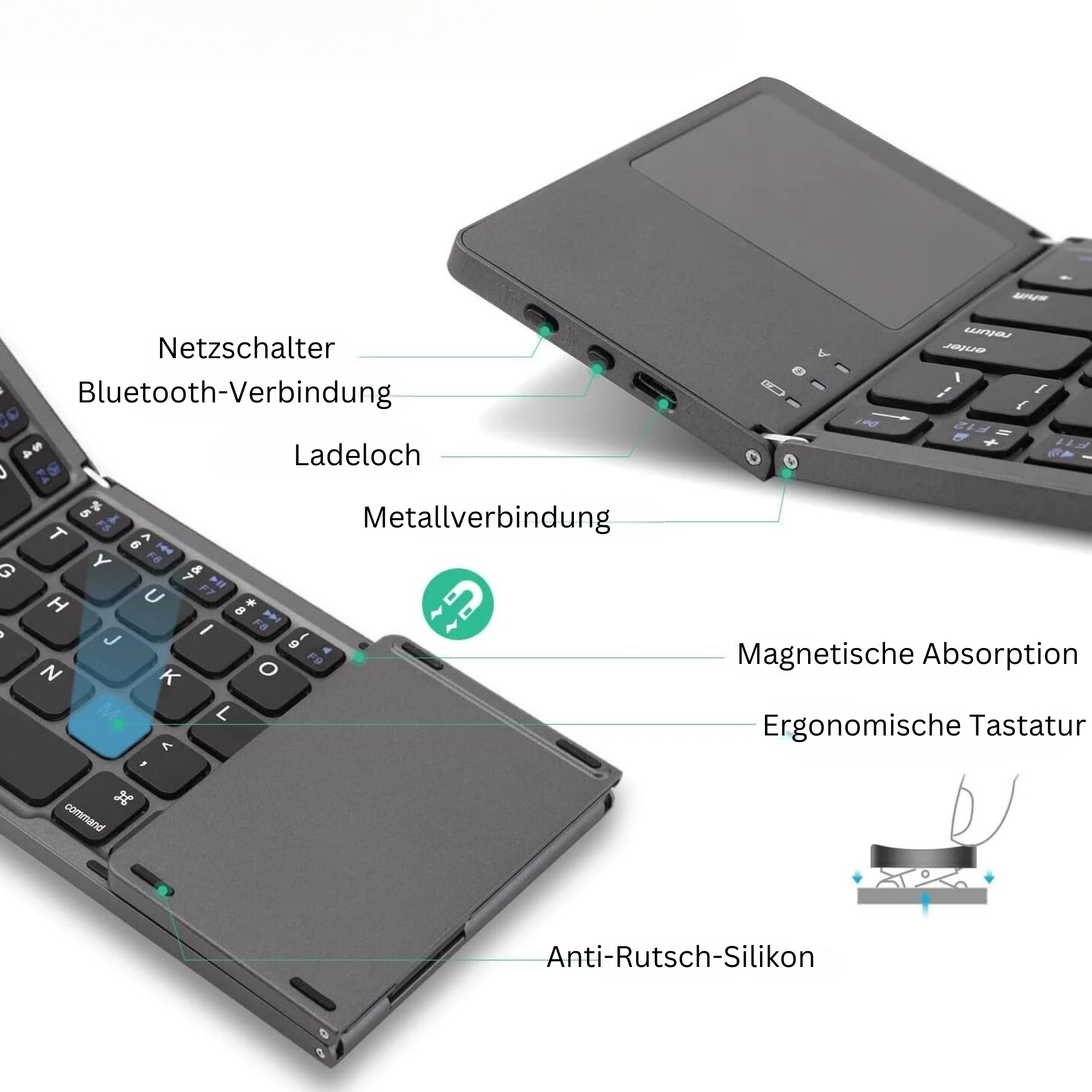 PortaKey™ - Kabellose Faltbare Minitastatur