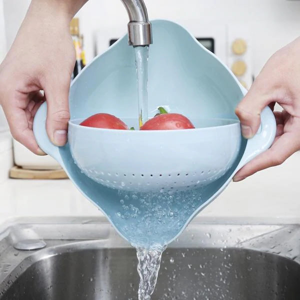 Double Drain™ Küchensieb Doppelter Abtropfkorb