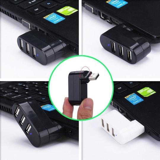 Multi Port™ Multifunktionaler Mini drehbarer 3-Port USB-Anschluss
