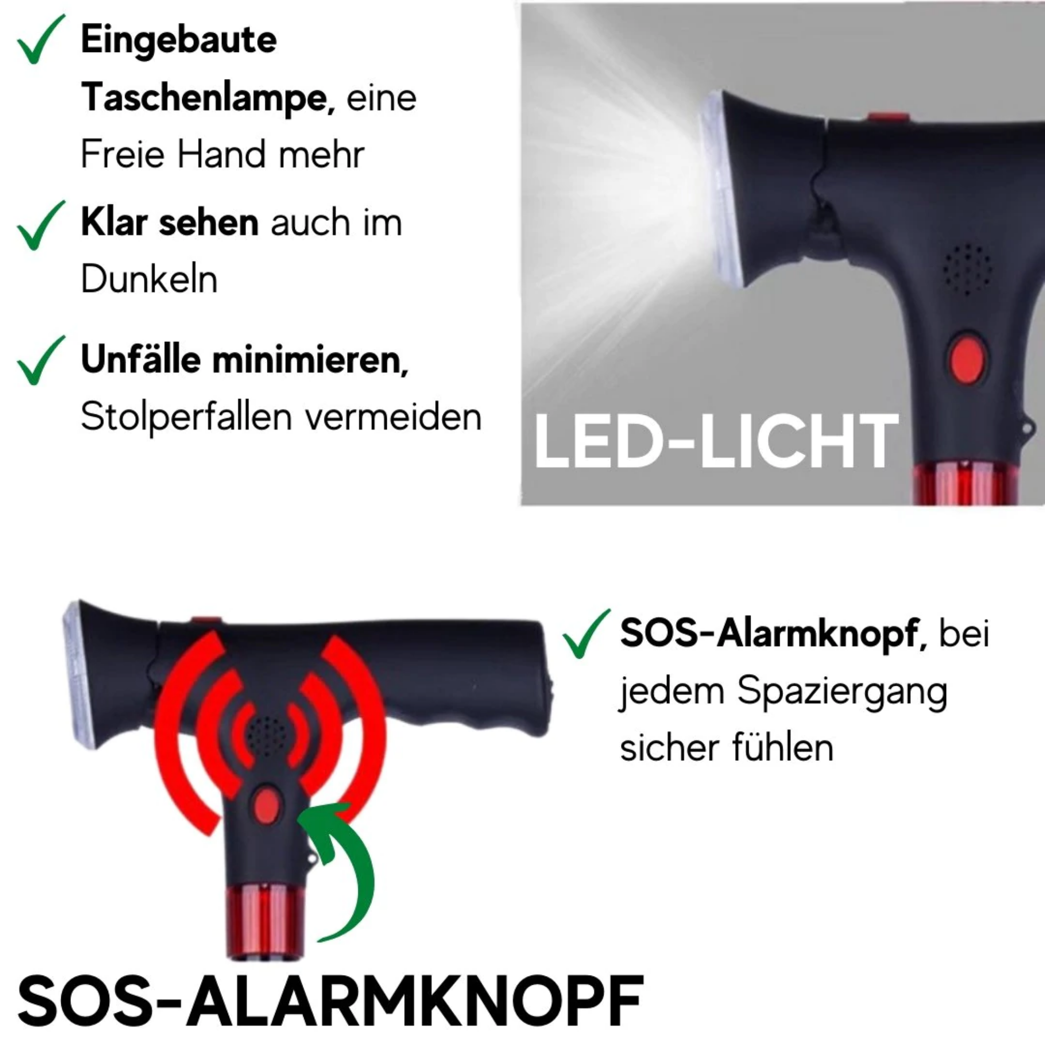Walk Support™ Der sicherste Gehstock der Welt