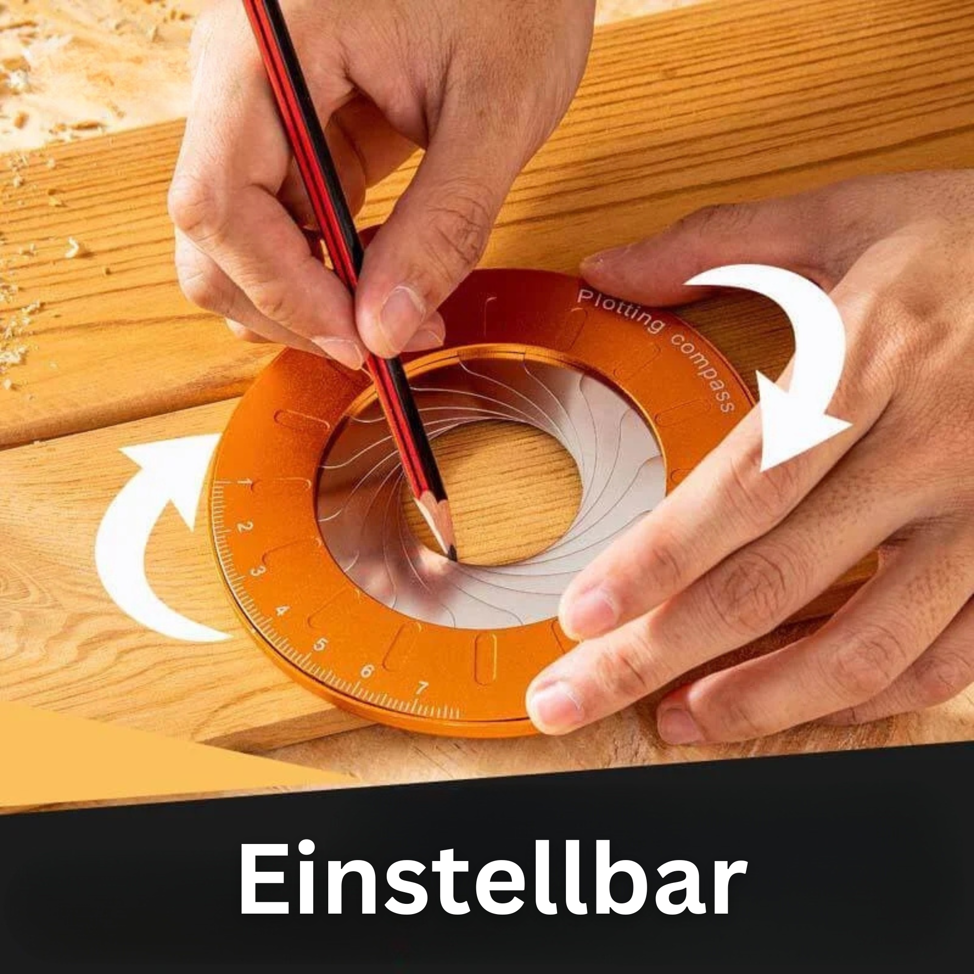 RingArc™️ I Einstellbares rundes Zirkellineal