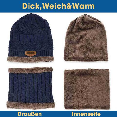 WarmProtect™ - Warme Strickmütze mit Schal Gestrickt & Fleece Set (1+1 GRATIS)