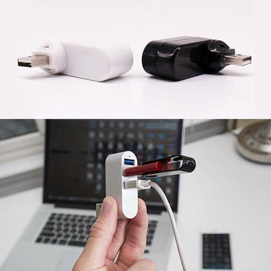 Multi Port™ Multifunktionaler Mini drehbarer 3-Port USB-Anschluss