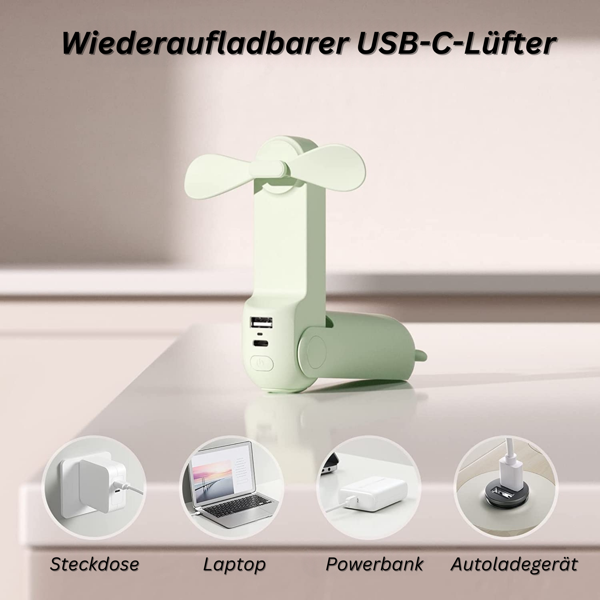 Jisulife™️ I 3 in 1 tragbarer Mini-Ventilator