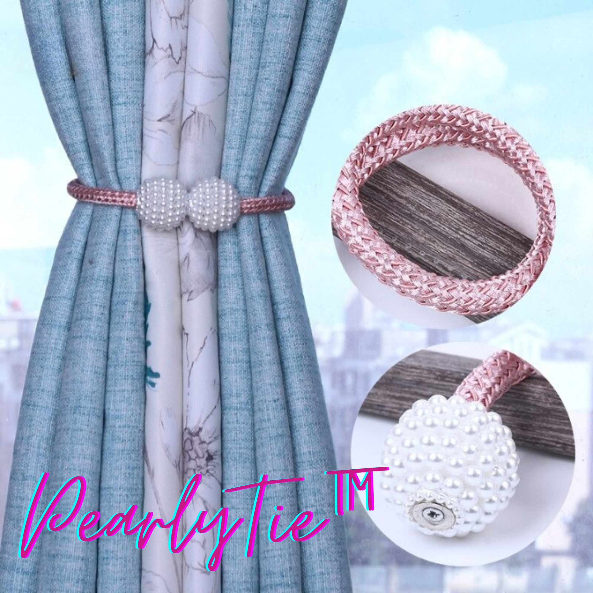 PearlyTie™️ I Magnetische Gardinenkrawatte (2+2 GRATIS)