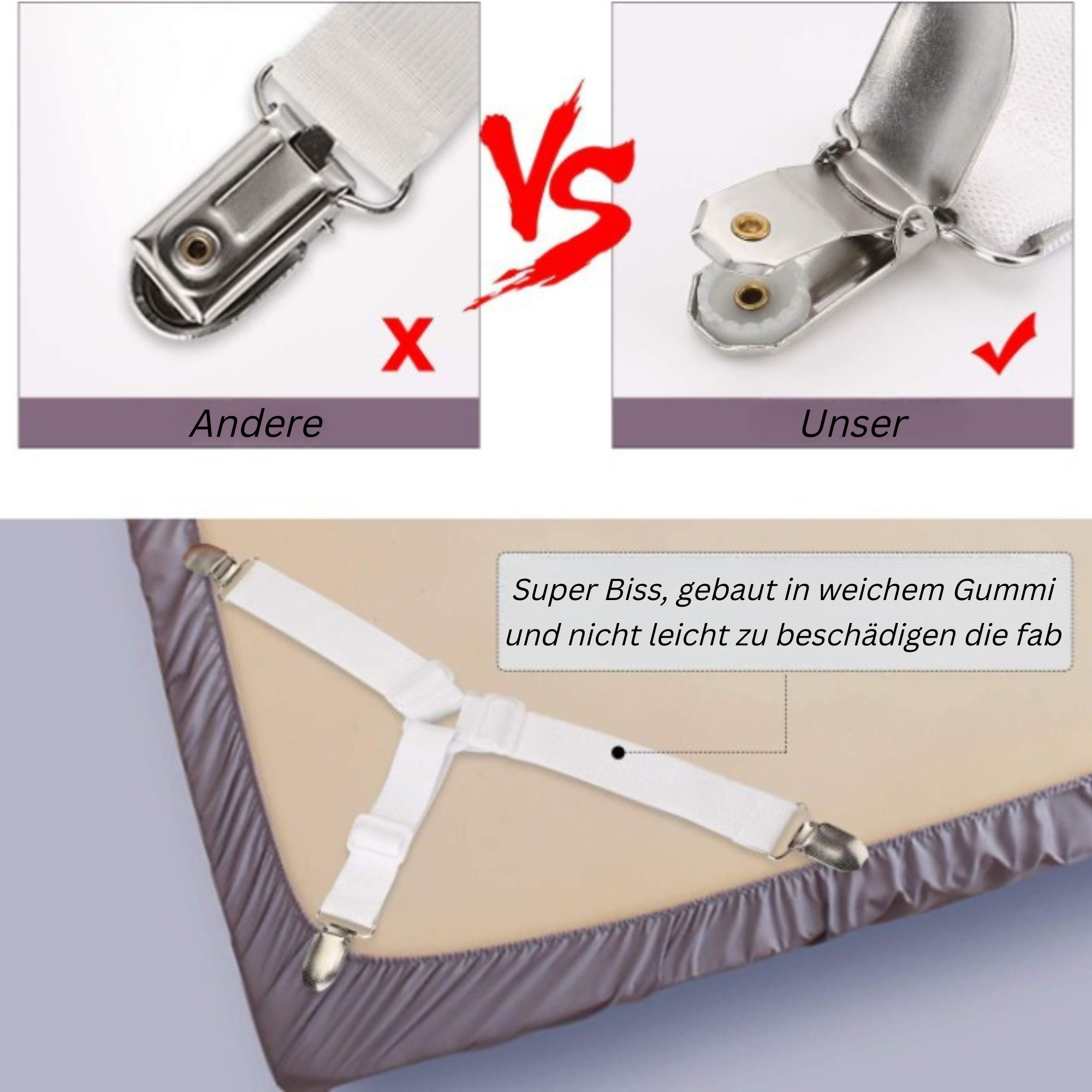 Bedlock™️ I Verstellbare Bettlakenklammern (2+2 gratis!)