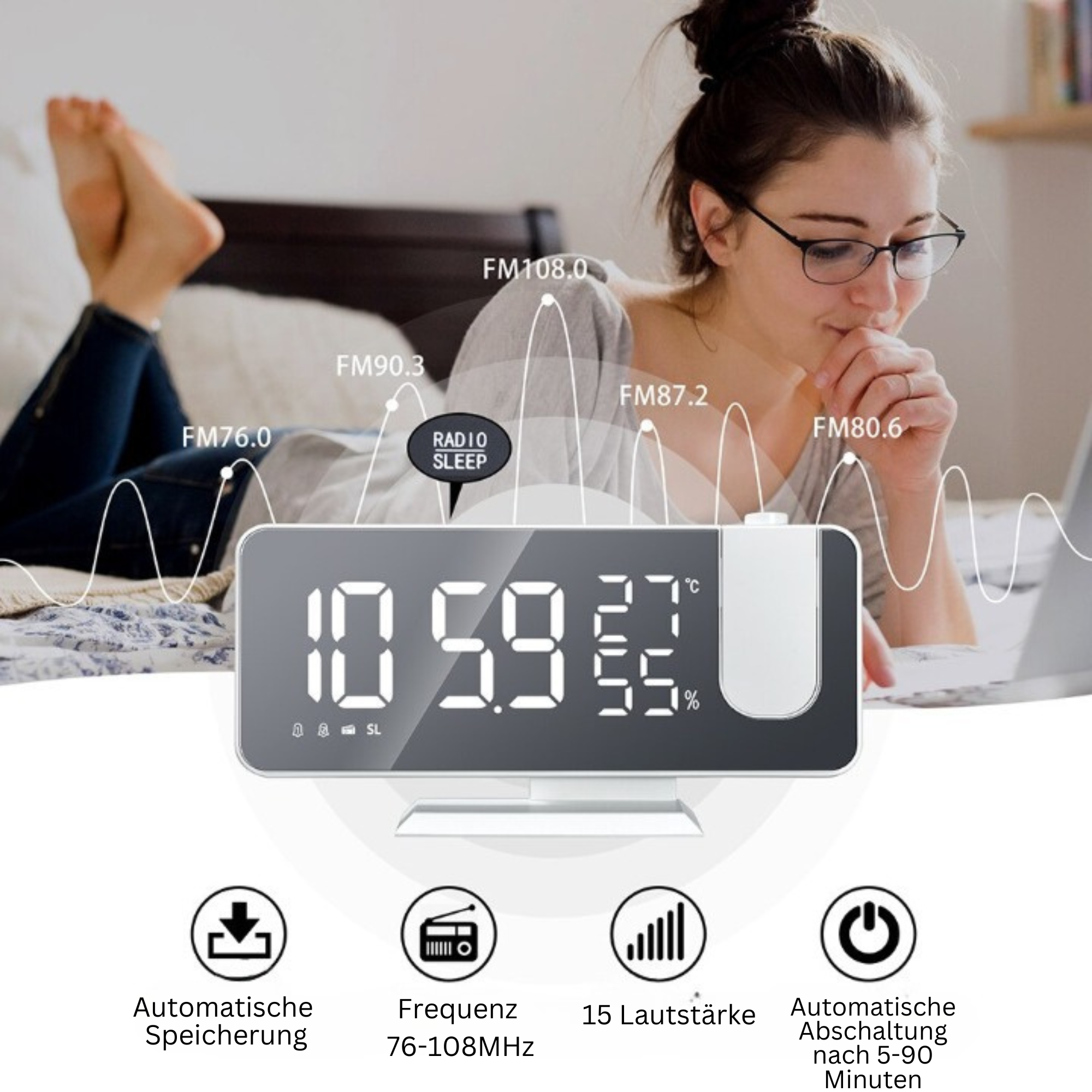Clockoo™️ I Digitaler Projektionswecker