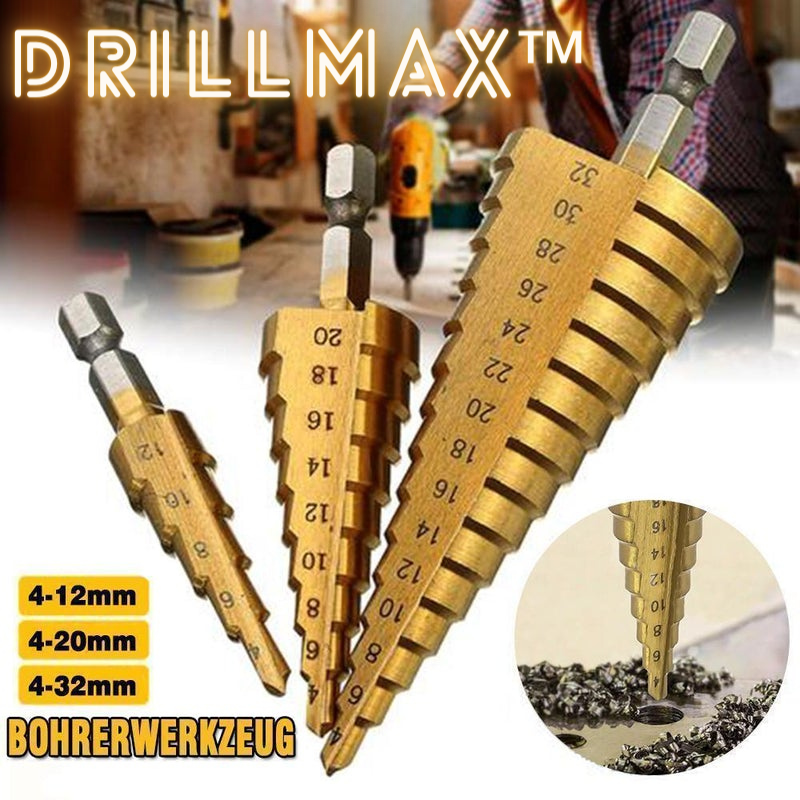 DrillMax™ - Titan Stufenbohrer Set (3 Stück)