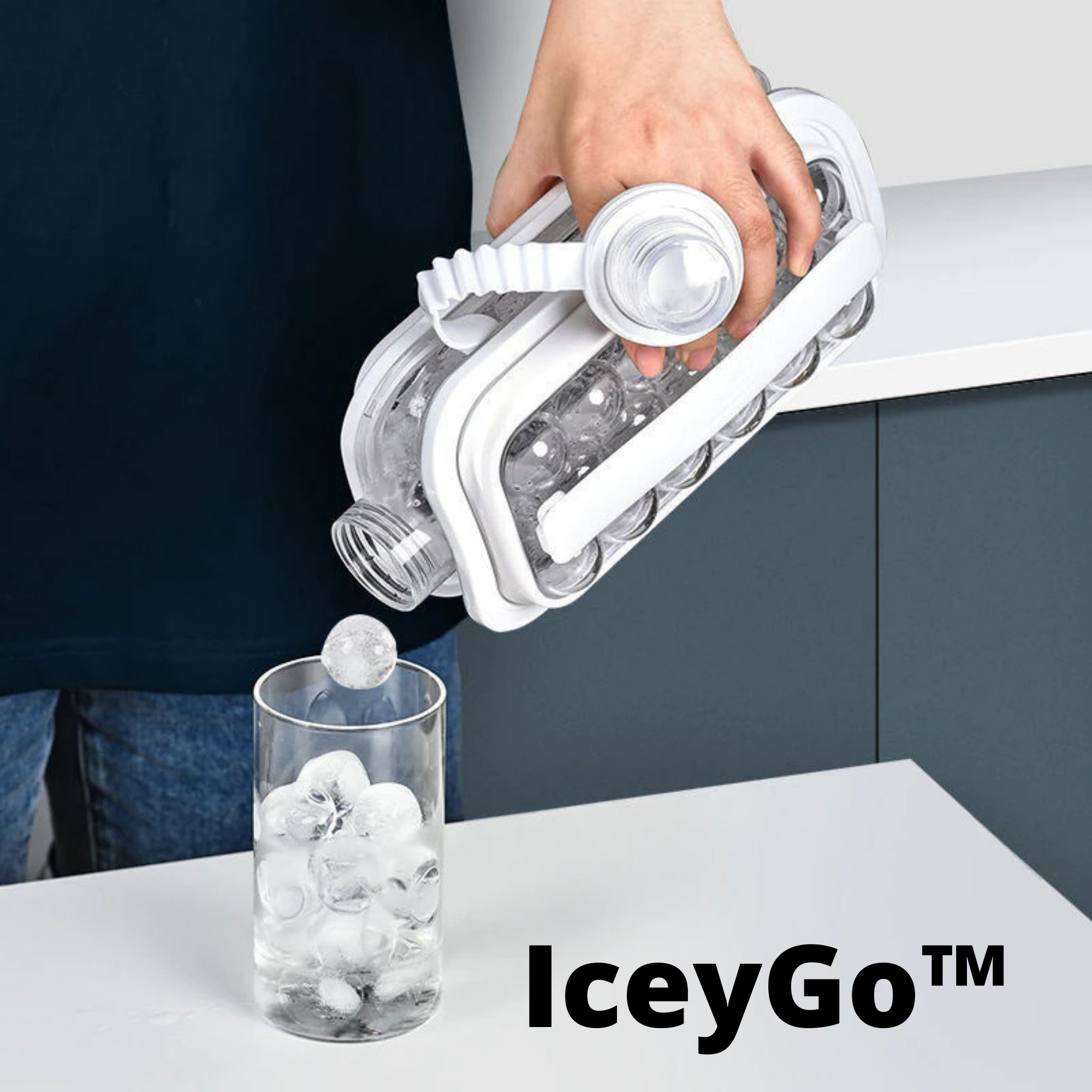 IceyGo™️ I Tragbarer Eiswürfelbereiter Flaschen