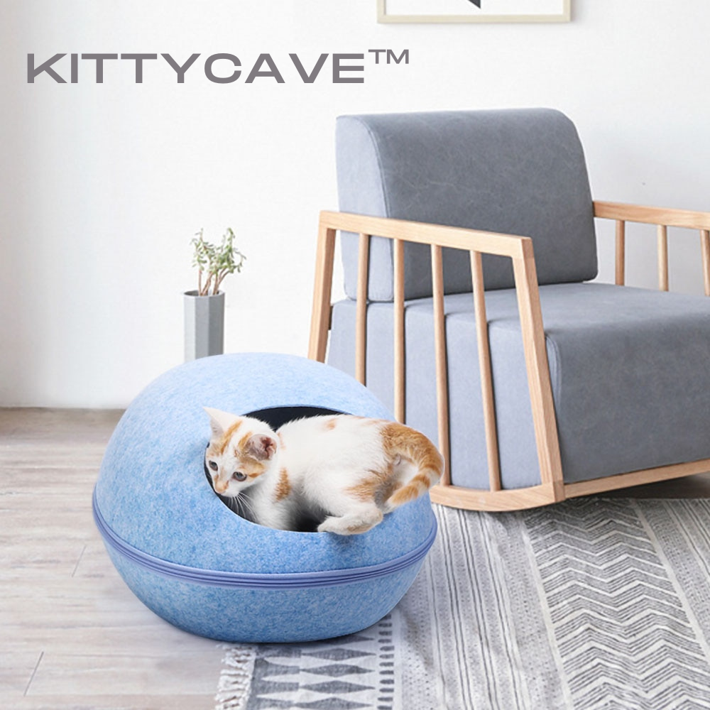 KittyCave™ - Gemütliche Katzenbett-Höhle