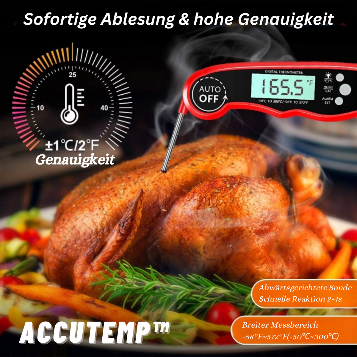 AccuTemp™️ I Digitales Thermometer für Lebensmittel Sundas
