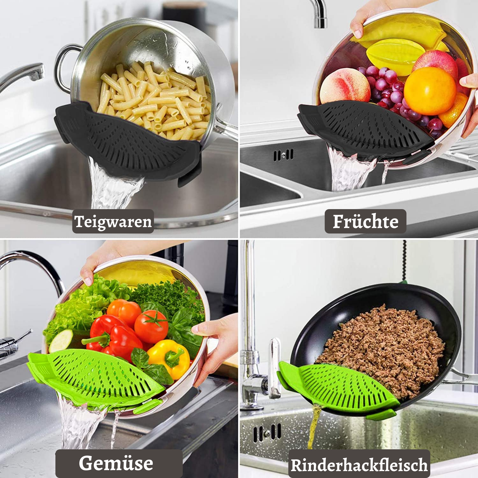 MaxStrainer™️ I Topfsieb aus Silikon (1+1 GRATIS)