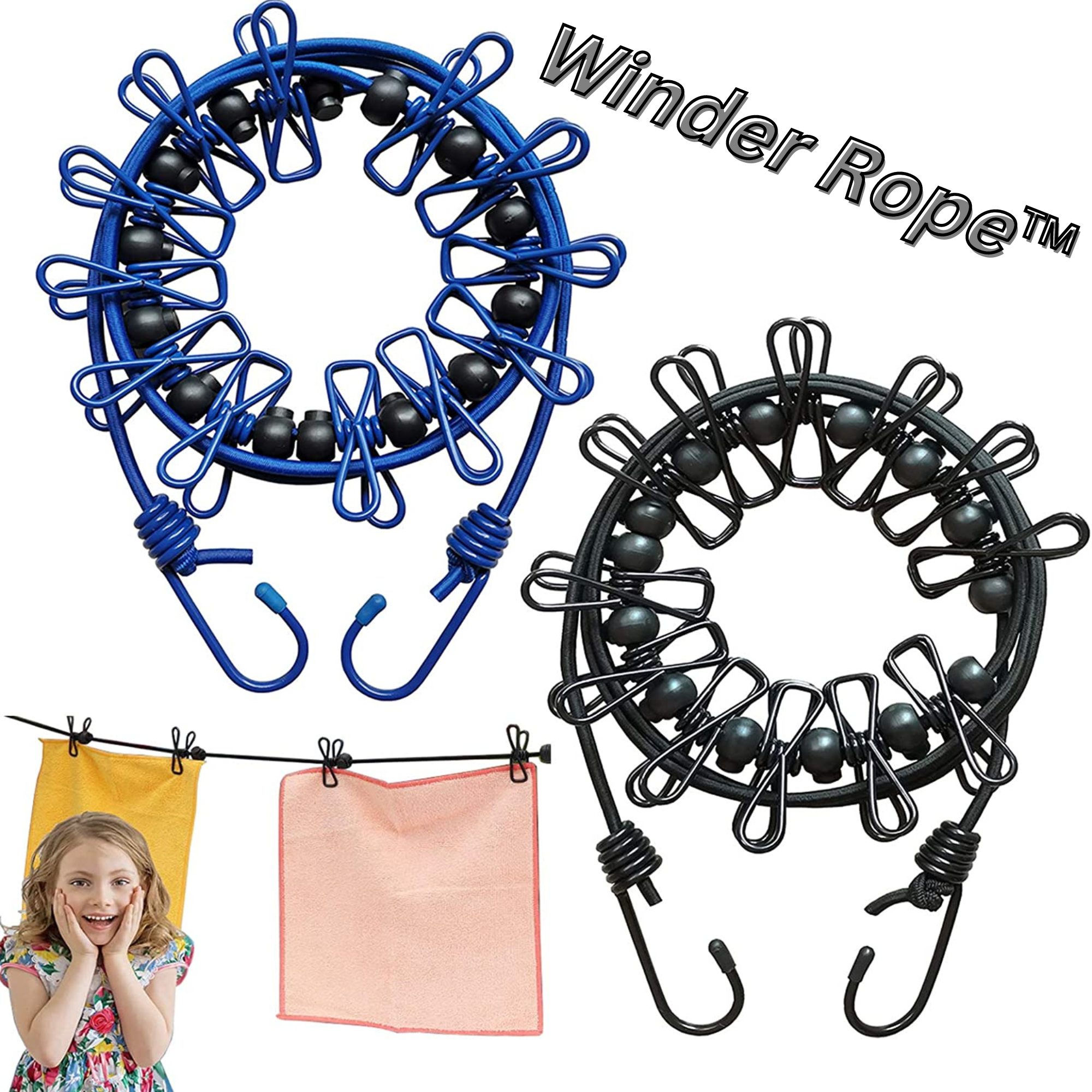 Winder Rope™️ I Tragbare winddichte Wäscheleine