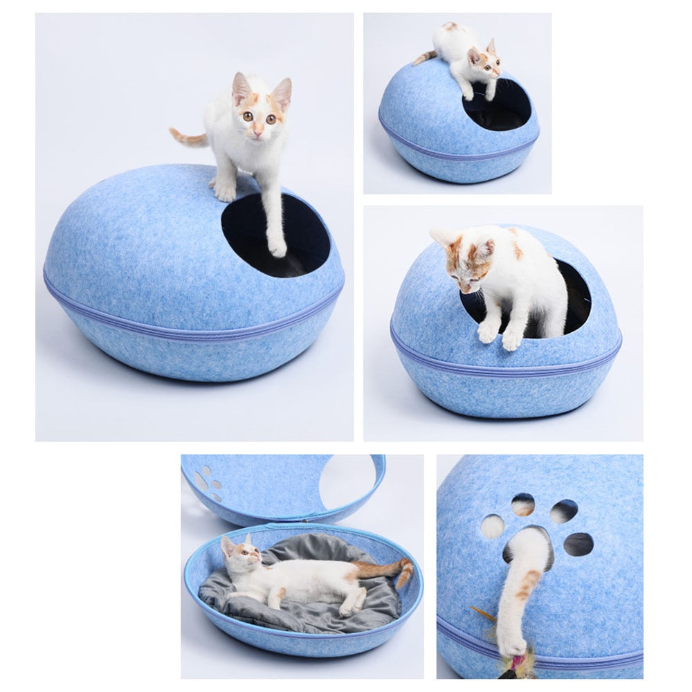 KittyCave™ - Gemütliche Katzenbett-Höhle