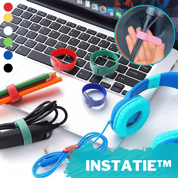 InstaTie™ - Wiederverwendbare Klettverschluss-Kabelbänder (25+25 GRATIS)