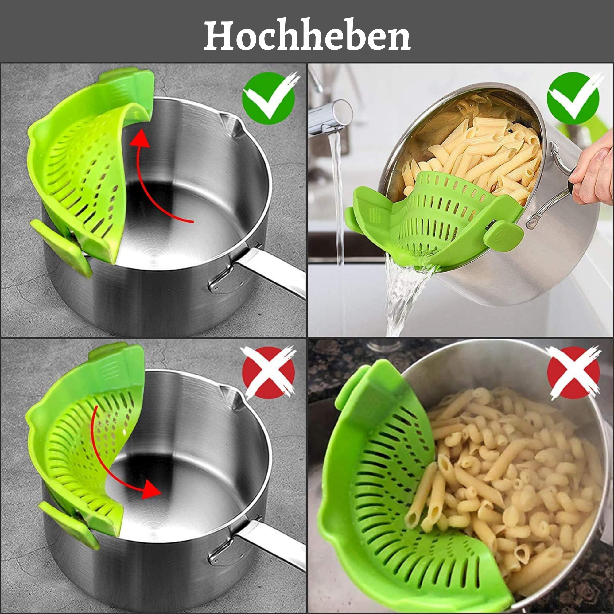 MaxStrainer™️ I Topfsieb aus Silikon (1+1 GRATIS)