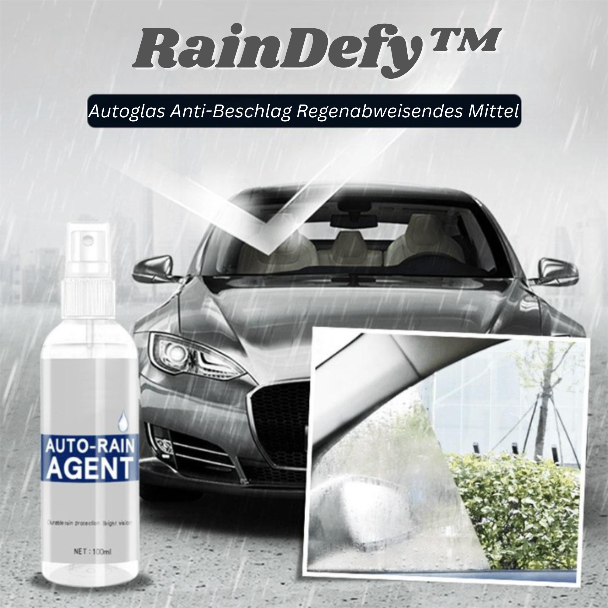 RainDefy™️ I Autoglas Anti-Beschlag Regenabweisendes Mittel (1+1 GRATIS)